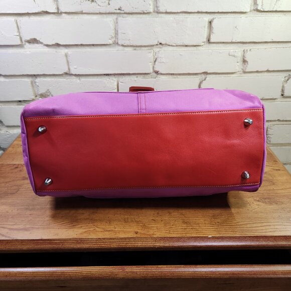 Vintage Coach Hampton Purple & Orange Handbag Tote Purse - Picture 7 of 15